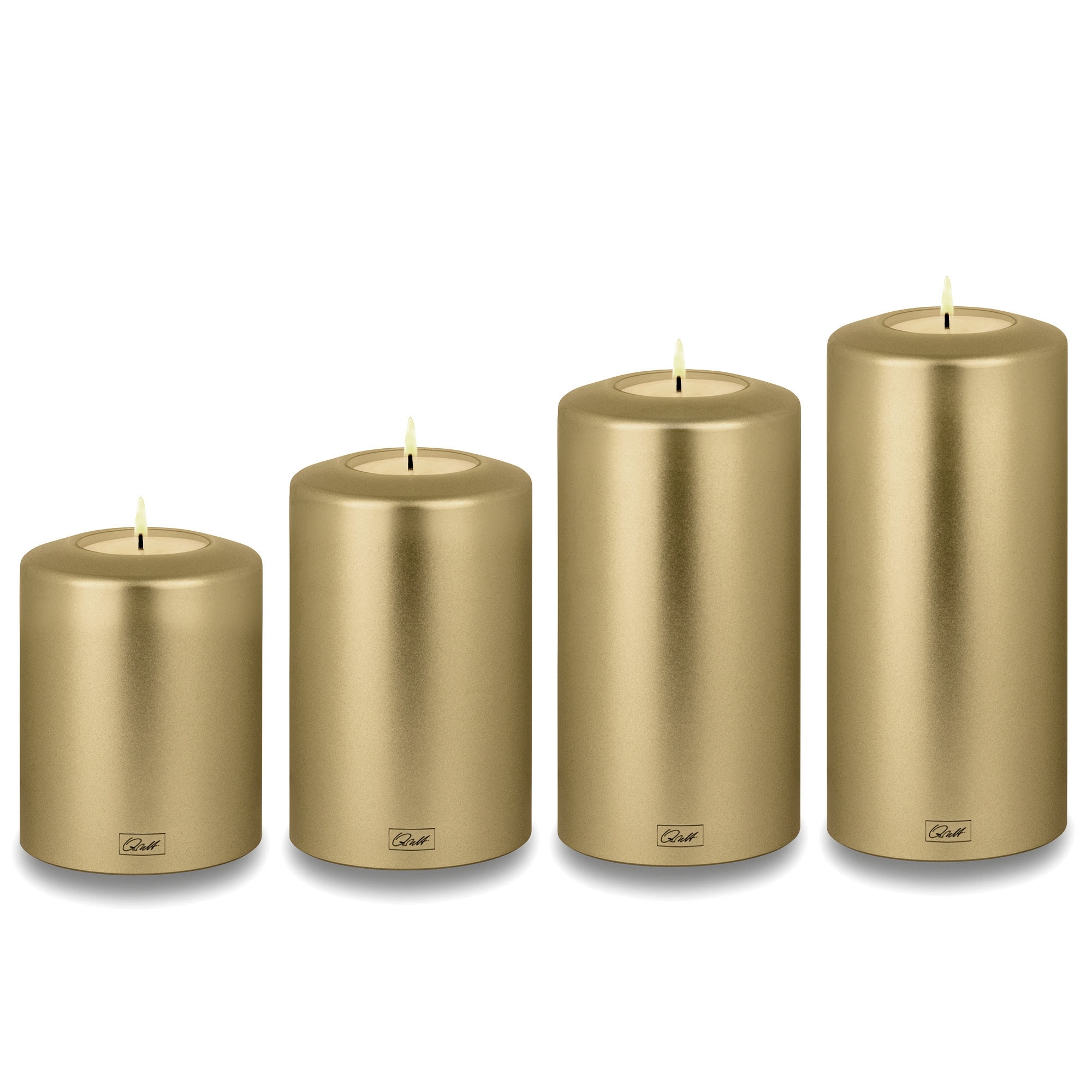 Qult Farluce Classic Metallic - Teelichthalter in Kerzenform - Creme Gold