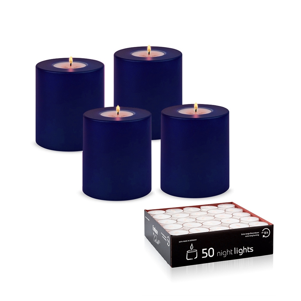 Qult Farluce Trend - Teelichthalter in Kerzenform - Night blue