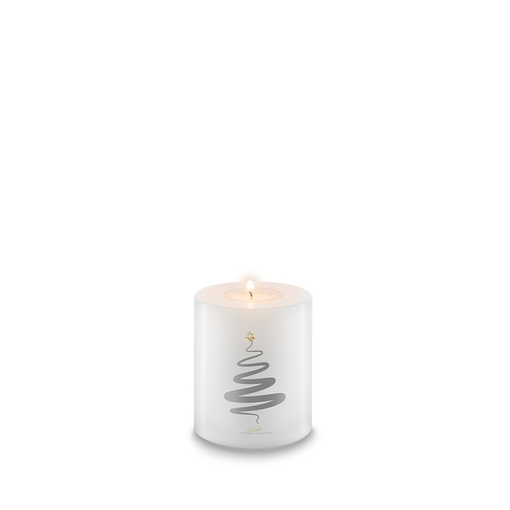 Qult Farluce Trend - Teelichthalter in Kerzenform - Christmas Collection - Christmas Tree Silber