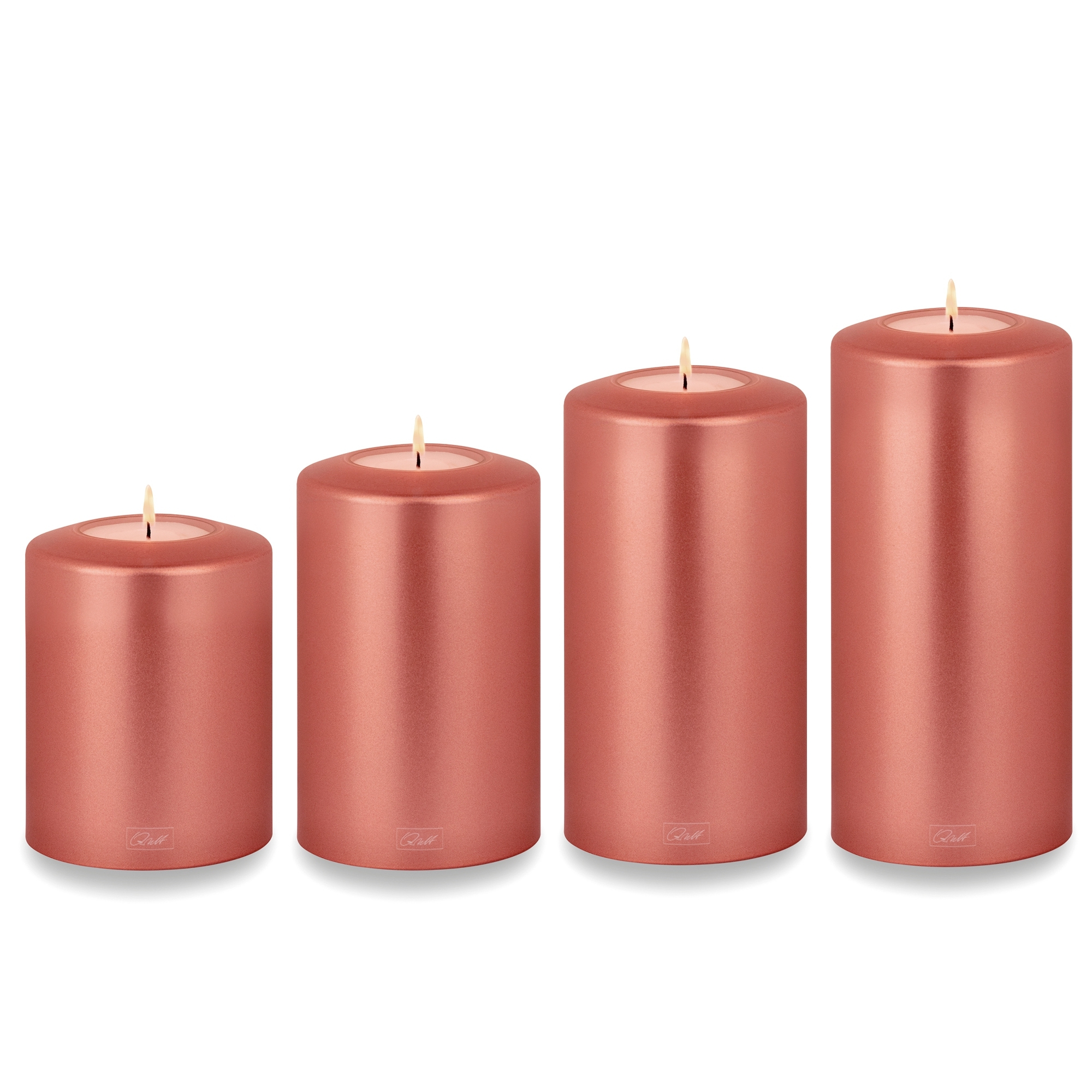 Qult Farluce Classic Metallic - Teelichthalter in Kerzenform - Rosé Gold