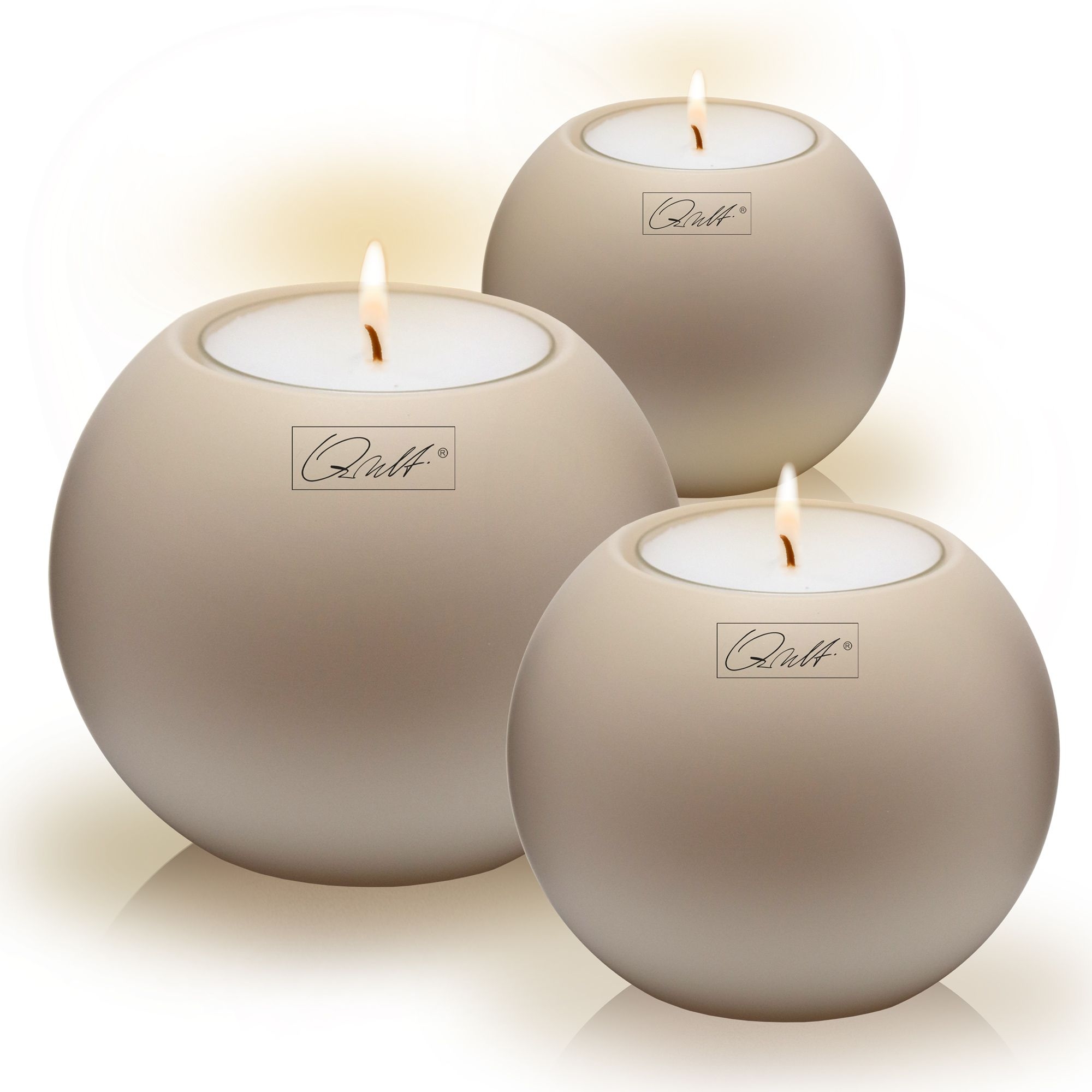 Qult Farluce Moon Matt - Teelichthalter in Kerzenform Ø 8 cm - Taupe Qult Farluce Moon Matt - Teelichthalter in Kerzenform Ø 8 cm - Taupe