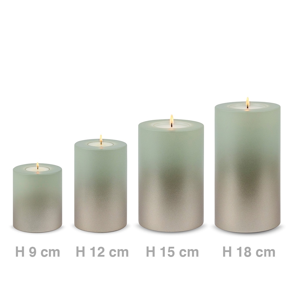 Qult Farluce Trend - Teelichthalter in Kerzenform - Levi - Desert Sage / Cream Gold