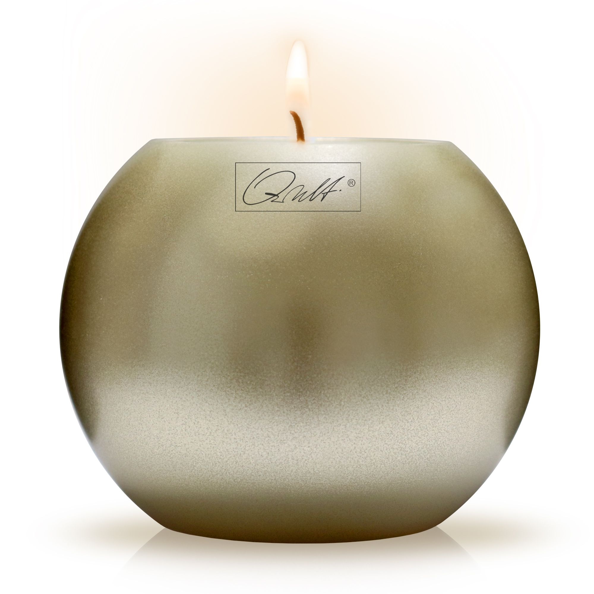 Qult Farluce Moon Metallic - Teelichthalter in Kerzenform Ø 12 cm - Creme Gold