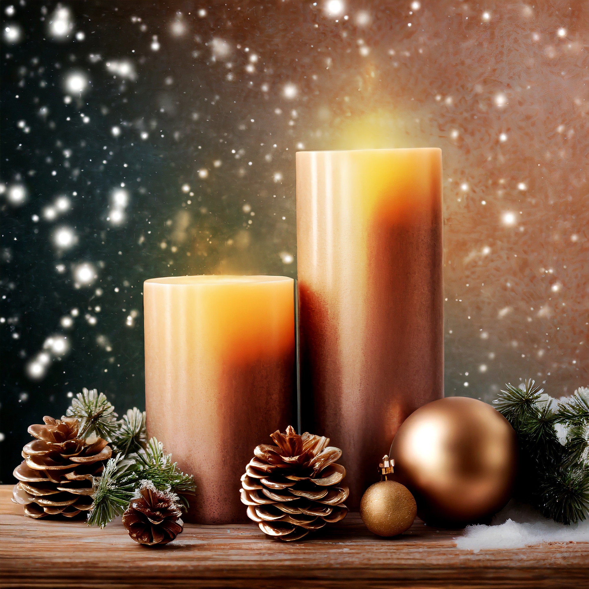 Qult Farluce Inside - Teelichthalter in Kerzenform - Creme Gold