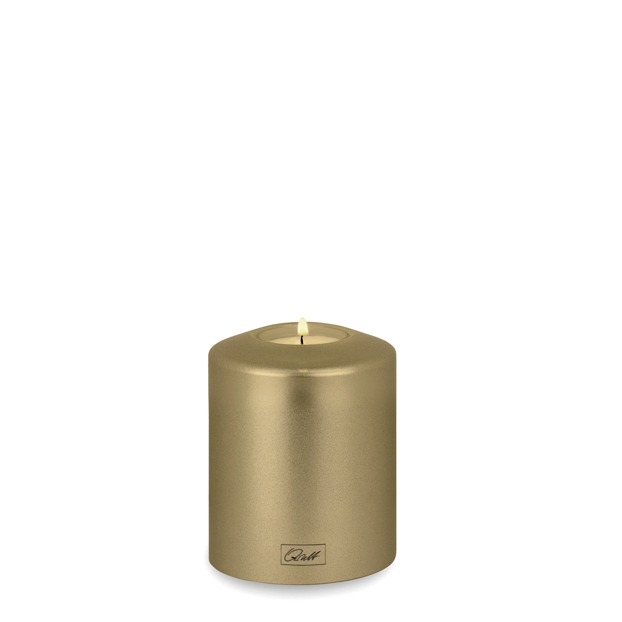 Qult Farluce Classic Metallic - Teelichthalter in Kerzenform - Creme Gold