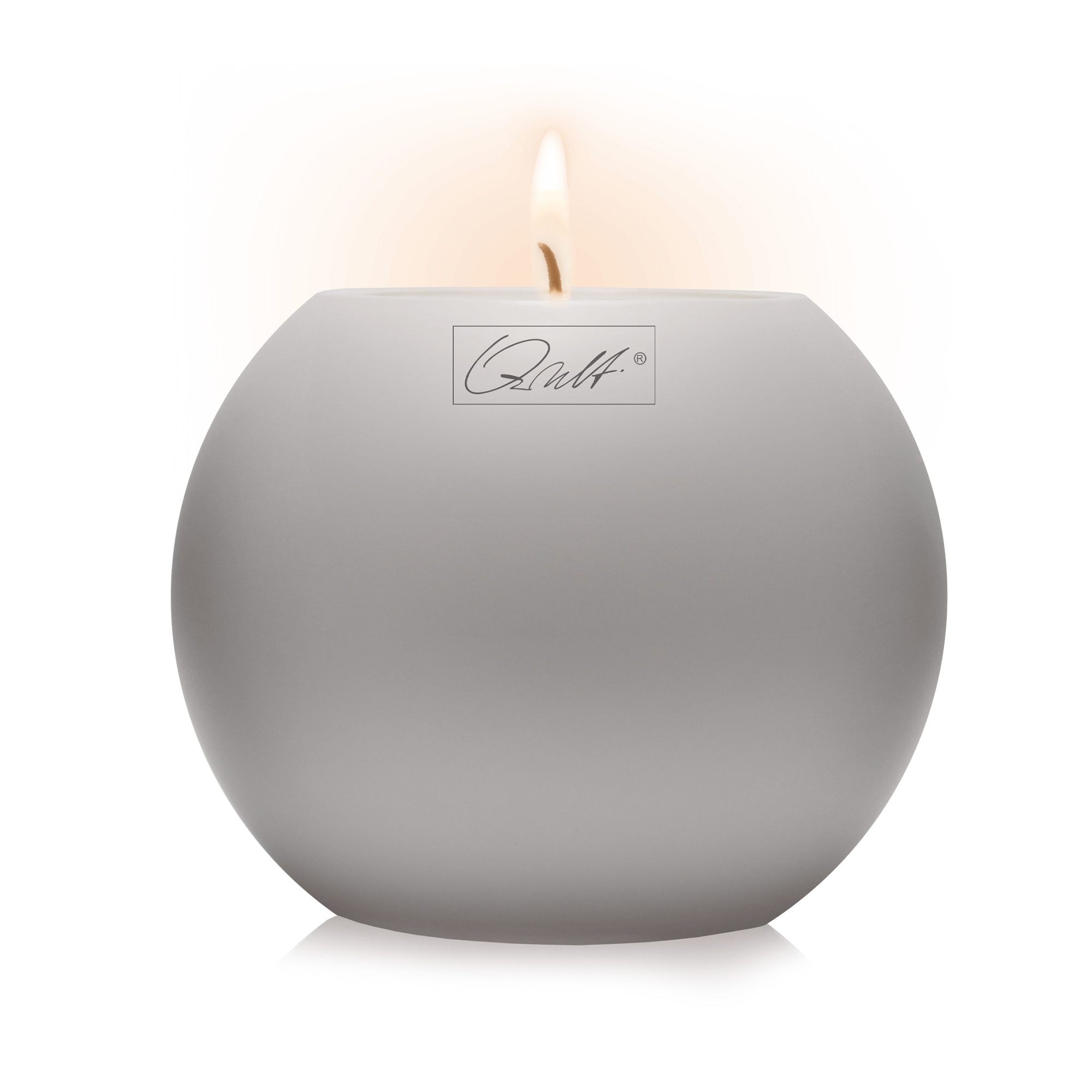 Qult Farluce Moon Matt - Teelichthalter in Kerzenform Ø 10 cm - Stone Grey