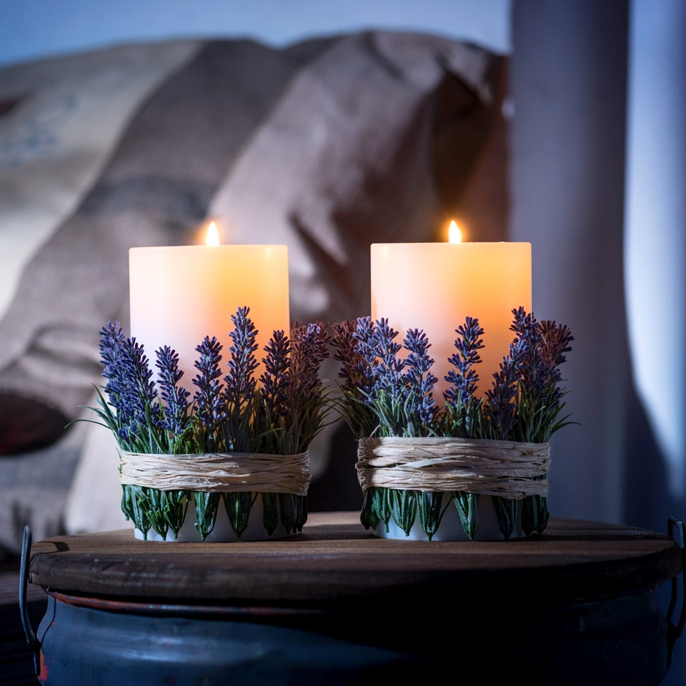 Qult Farluce Trend - Teelichthalter in Kerzenform weiß Ø 8 cm H 6 cm - 4er Set