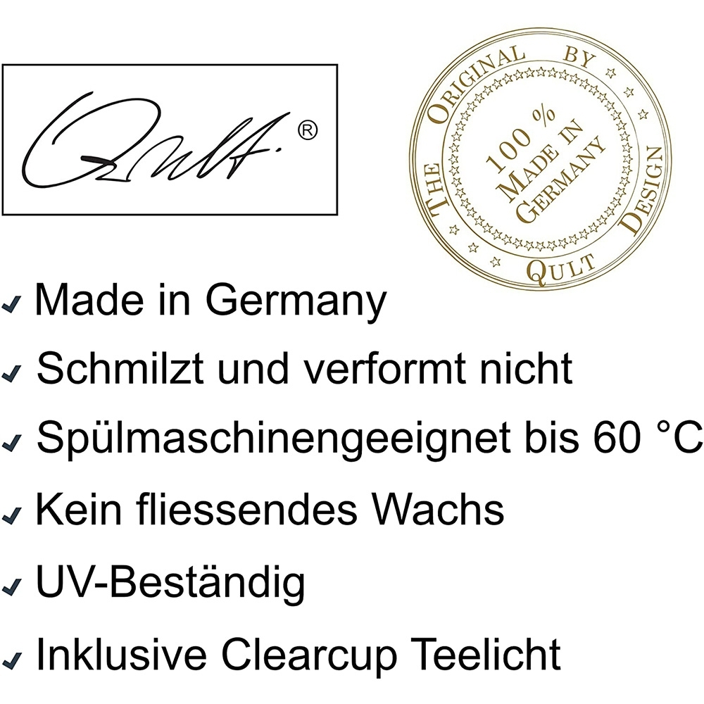 Qult Farluce Trend - Teelichthalter in Kerzenform - Cream Gold - Ø 10 cm H 18 cm - 4er Set