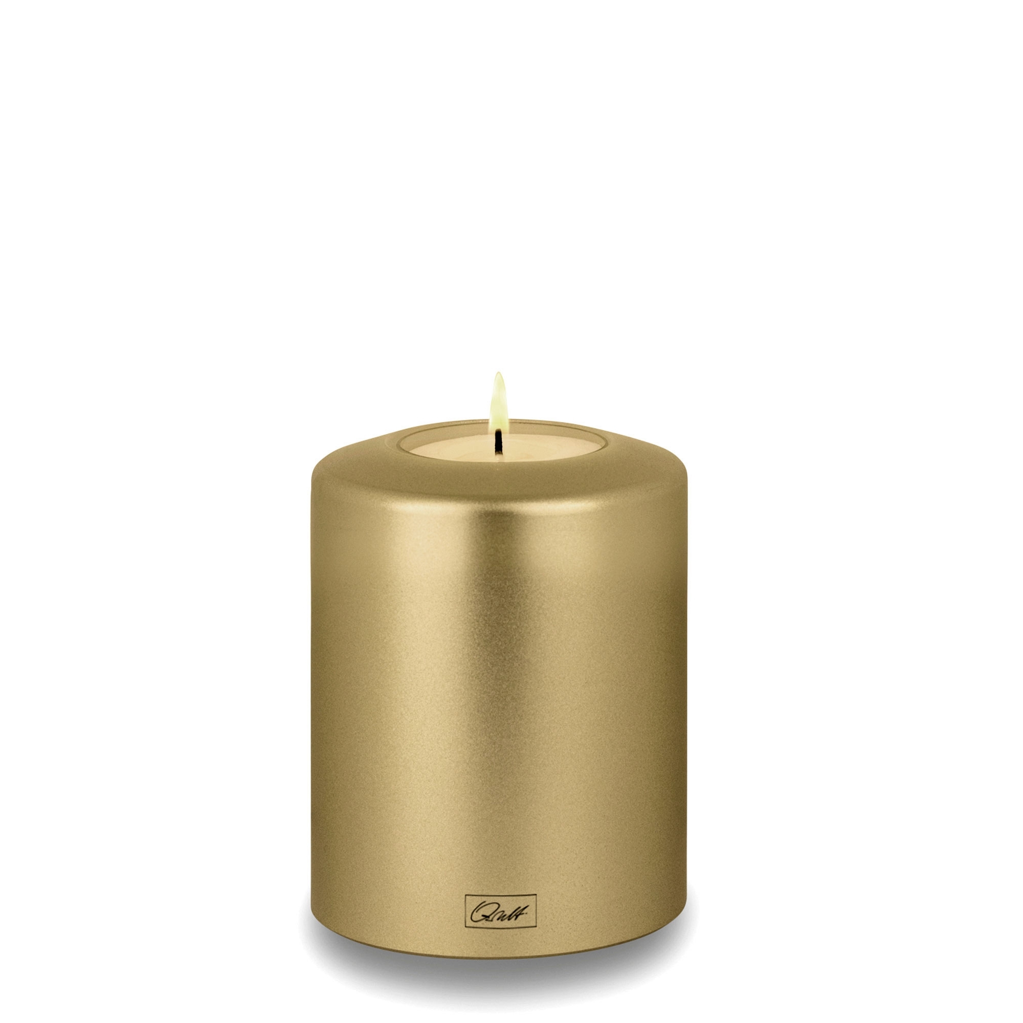 Qult Farluce Classic Metallic - Teelichthalter in Kerzenform - Creme Gold