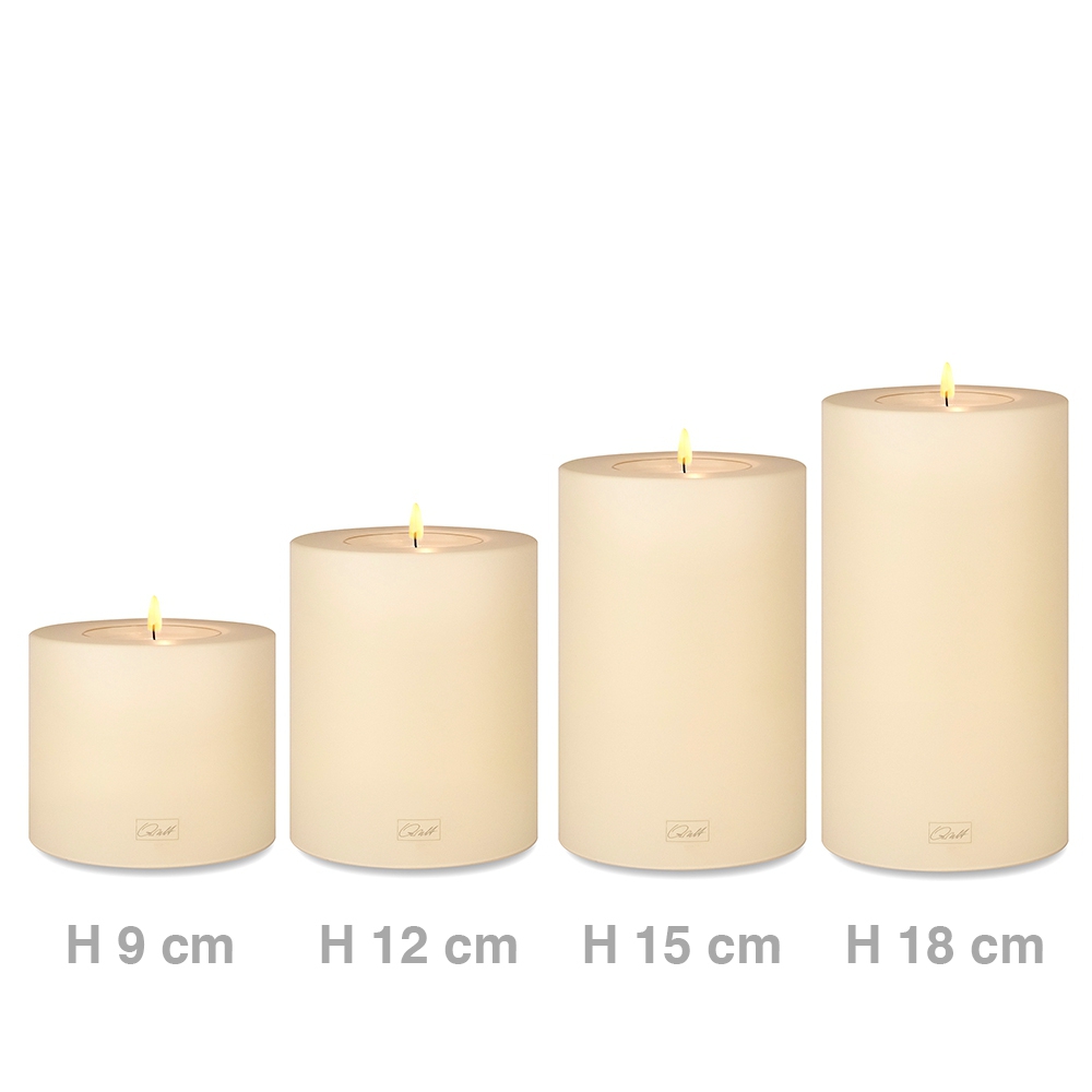 Qult Farluce Trend - Teelichthalter in Kerzenform - Vanille - Ø 8 cm H 12 cm - 4er Set