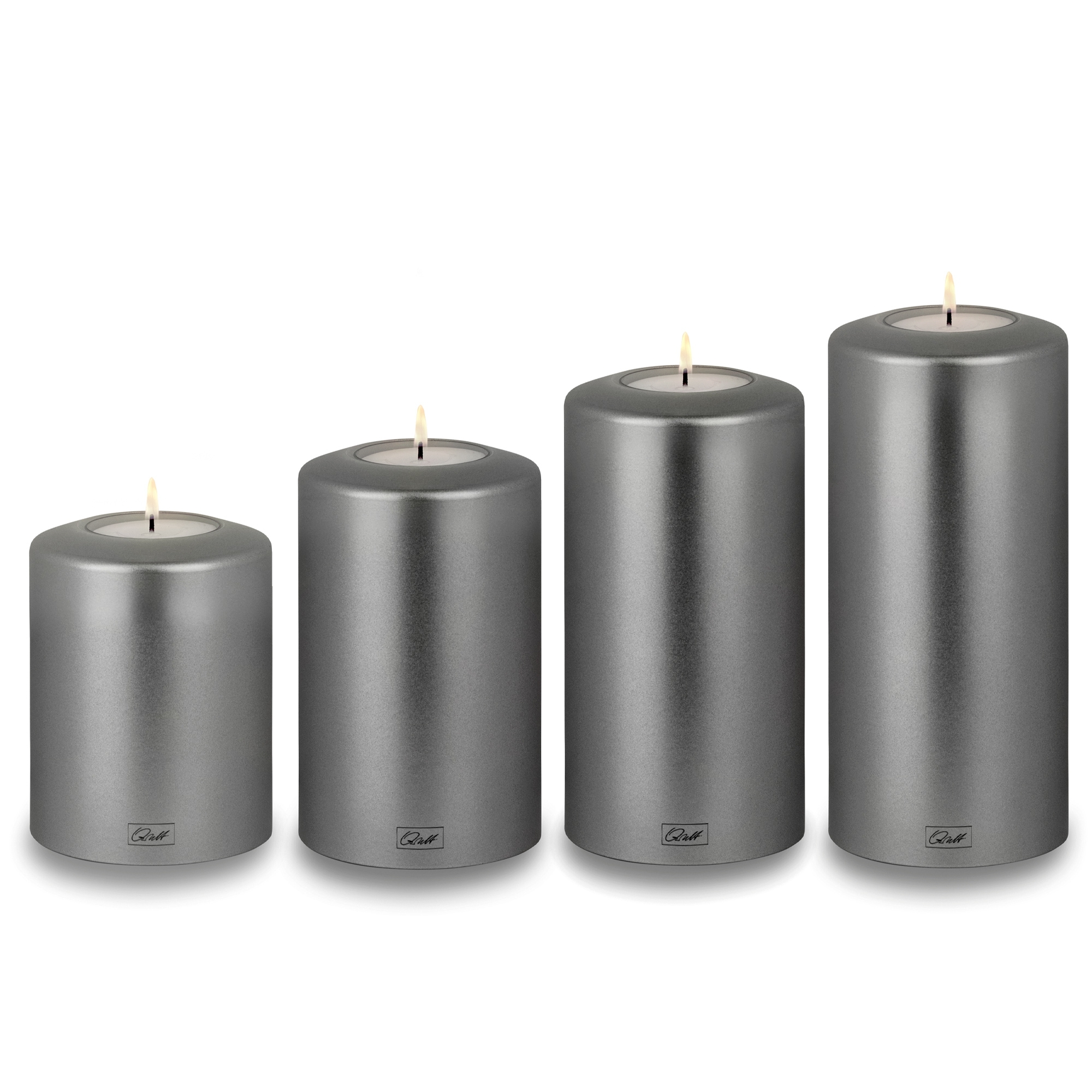 Qult Farluce Classic Metallic - Teelichthalter in Kerzenform - Silber