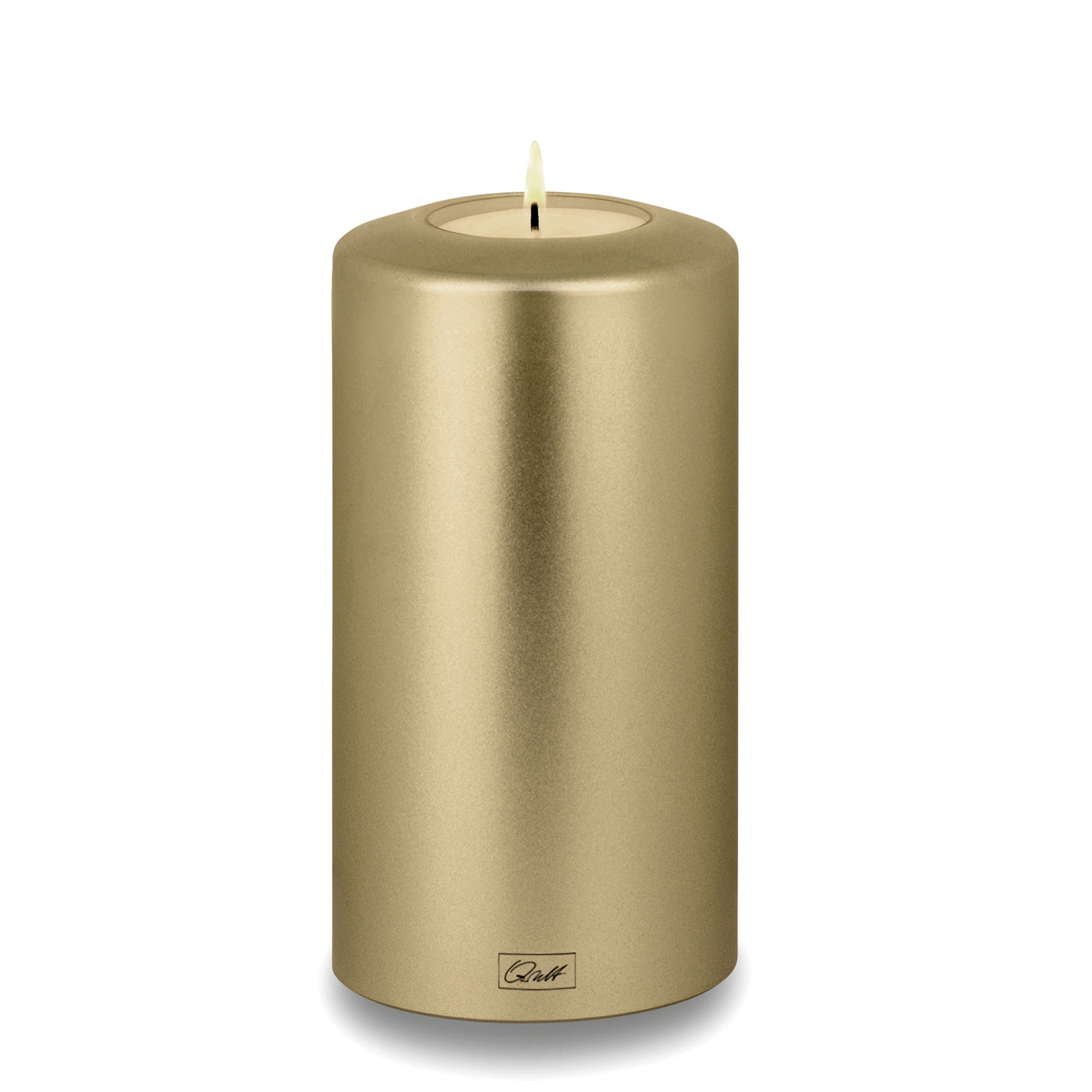 Qult Farluce Classic Metallic - Teelichthalter in Kerzenform - Creme Gold