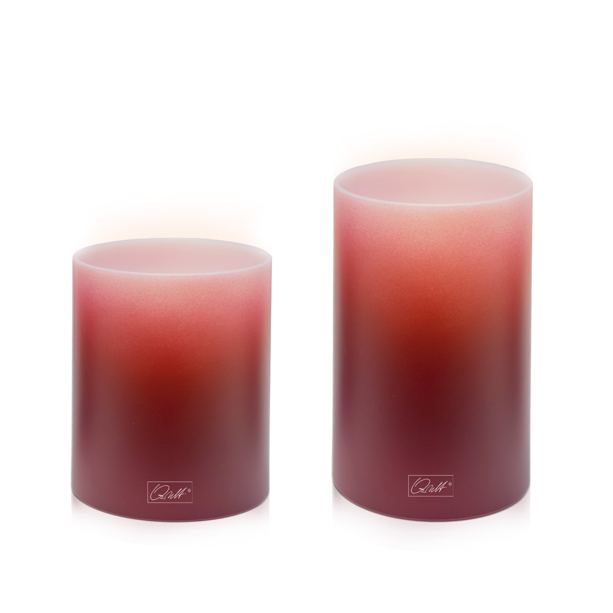 Qult Farluce Inside - Teelichthalter in Kerzenform Ø 8 x H 9 cm - Merlot Red