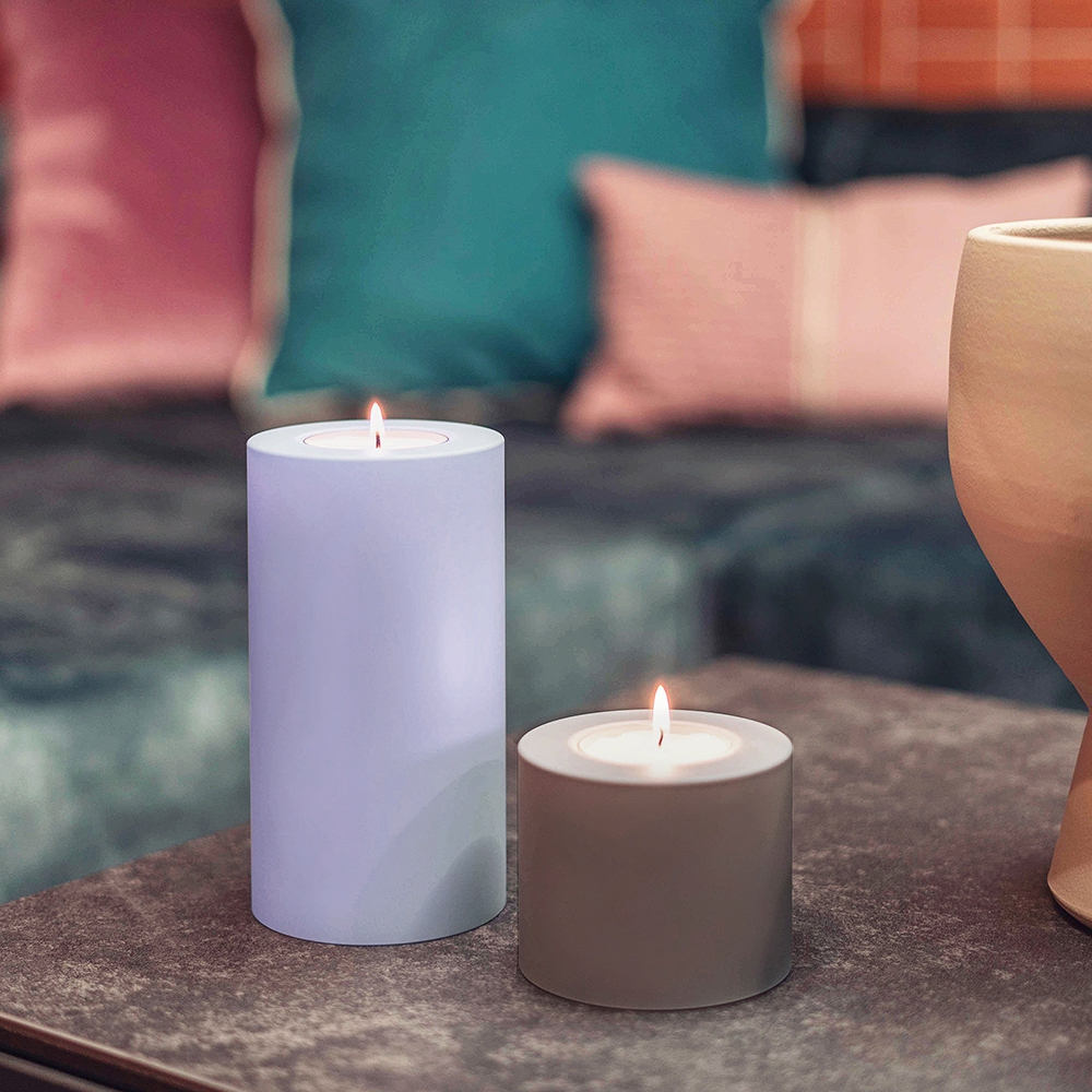 Qult Farluce Trend - Teelichthalter in Kerzenform - Lavender