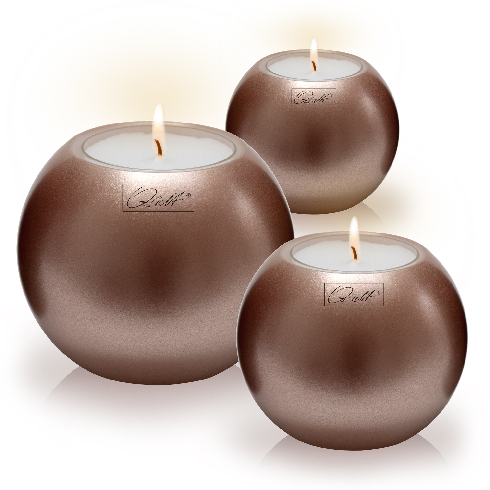 Qult Farluce Moon Metallic - Teelichthalter in Kerzenform Ø 8 cm - Bronze Qult Farluce Moon Metallic - Teelichthalter in Kerzenform Ø 8 cm - Bronze