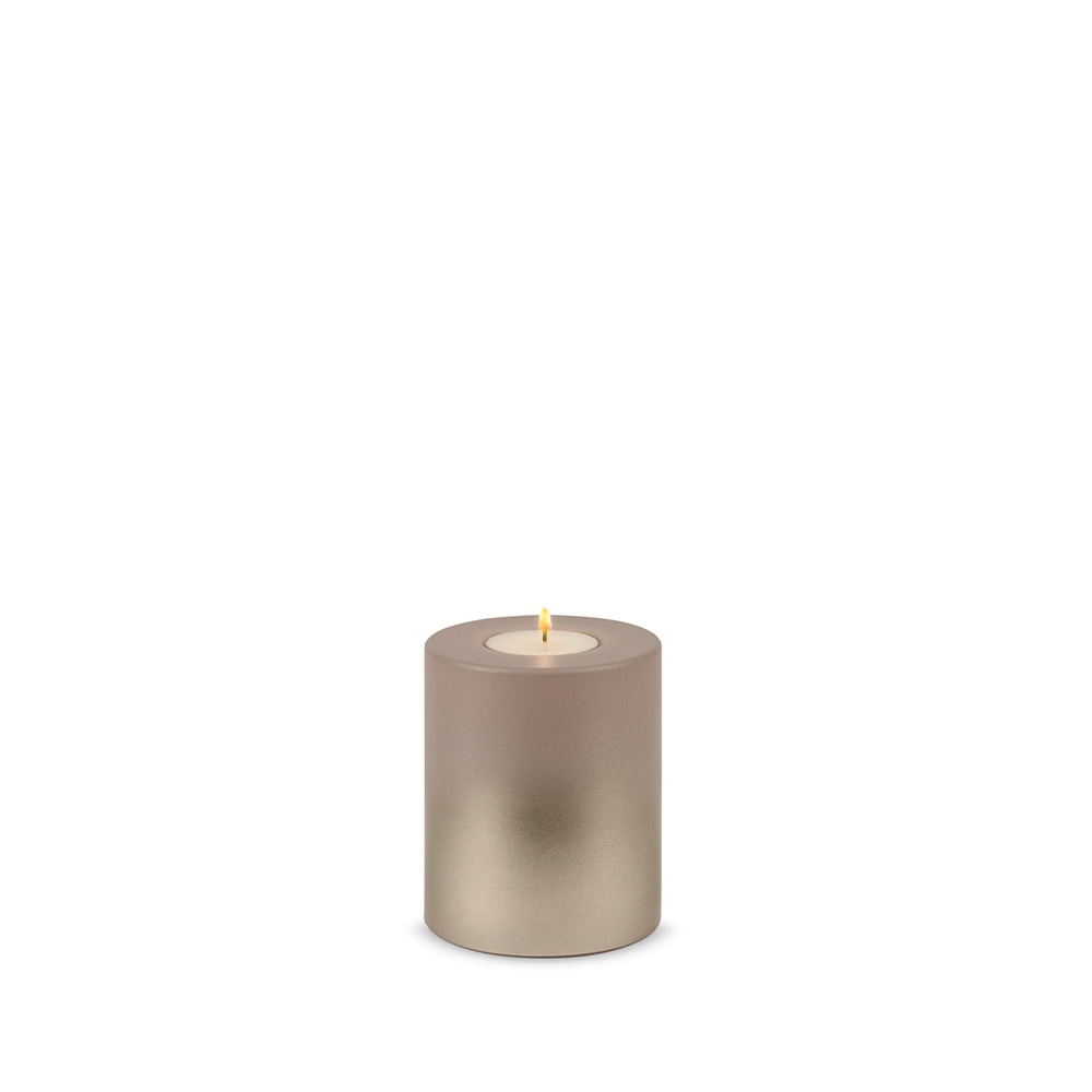 Qult Farluce Trend - Teelichthalter in Kerzenform - Levi - Levi taupe / cream gold