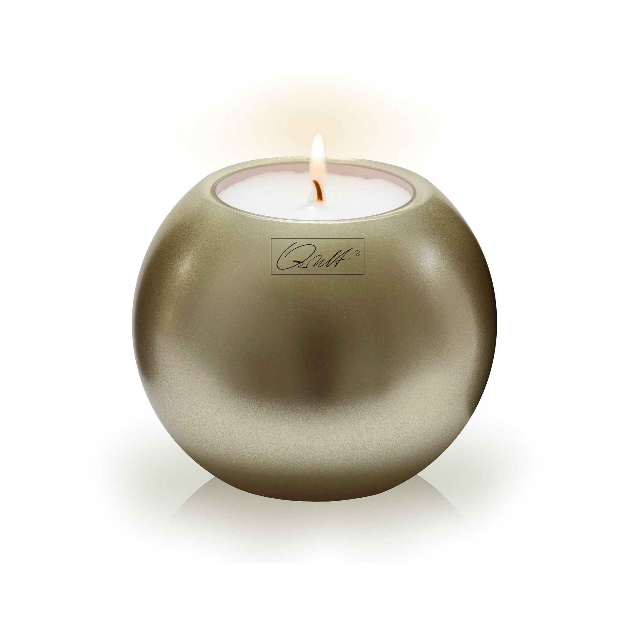 Qult Farluce Moon Metallic - Teelichthalter in Kerzenform Ø 8 cm - Creme Gold Qult Farluce Moon Metallic - Teelichthalter in Kerzenform Ø 8 cm - Creme Gold