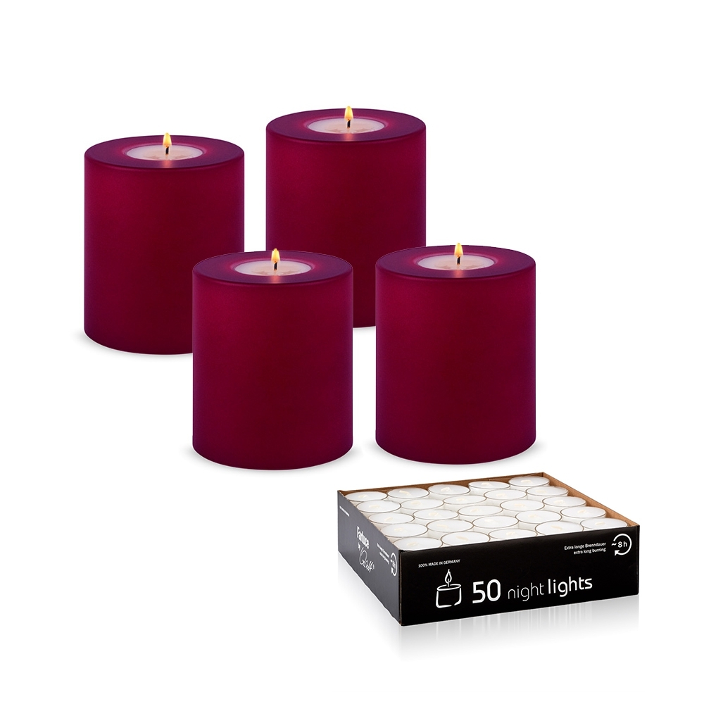 Qult Farluce Trend - Teelichthalter in Kerzenform - Merlot Red