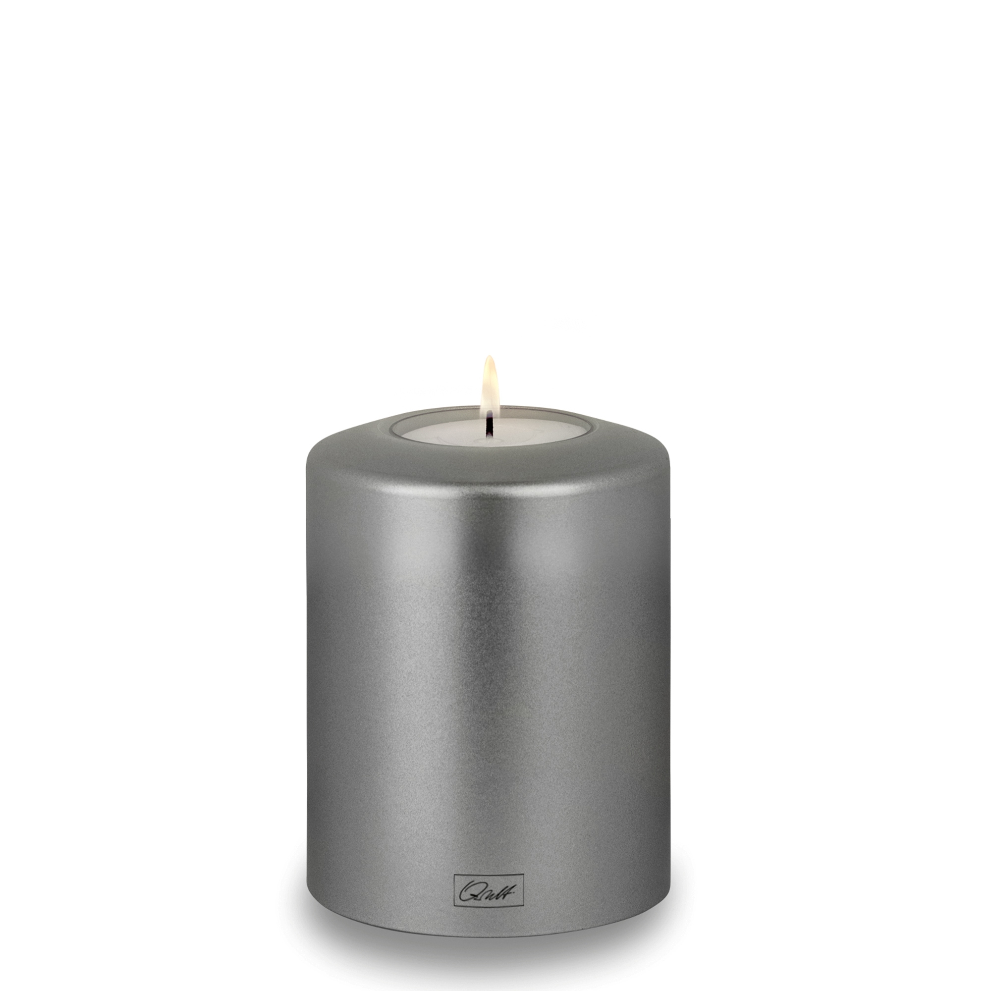 Qult Farluce Classic Metallic - Teelichthalter in Kerzenform - Silber