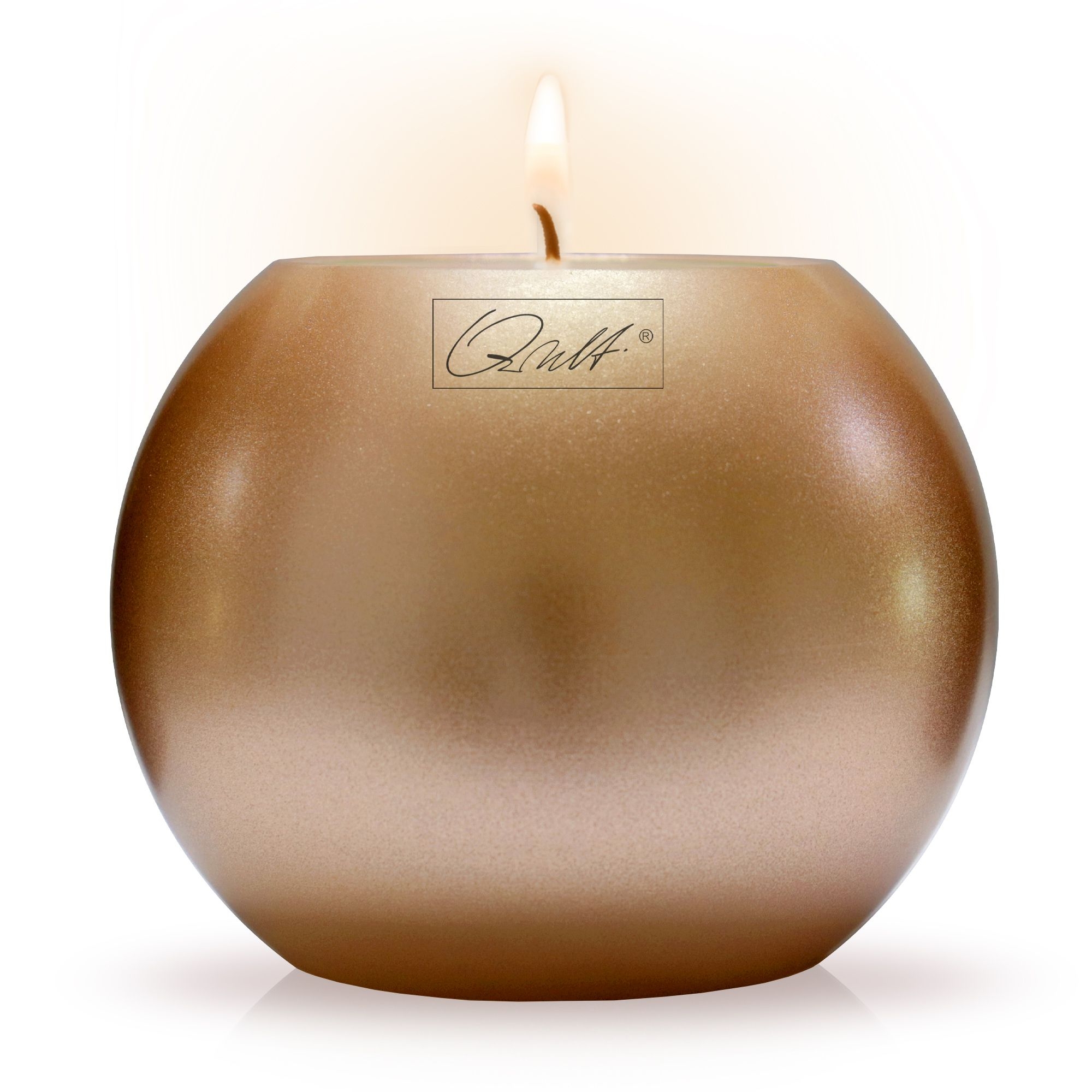 Qult Farluce Moon Metallic - Teelichthalter in Kerzenform Ø 12 cm - Kupfer