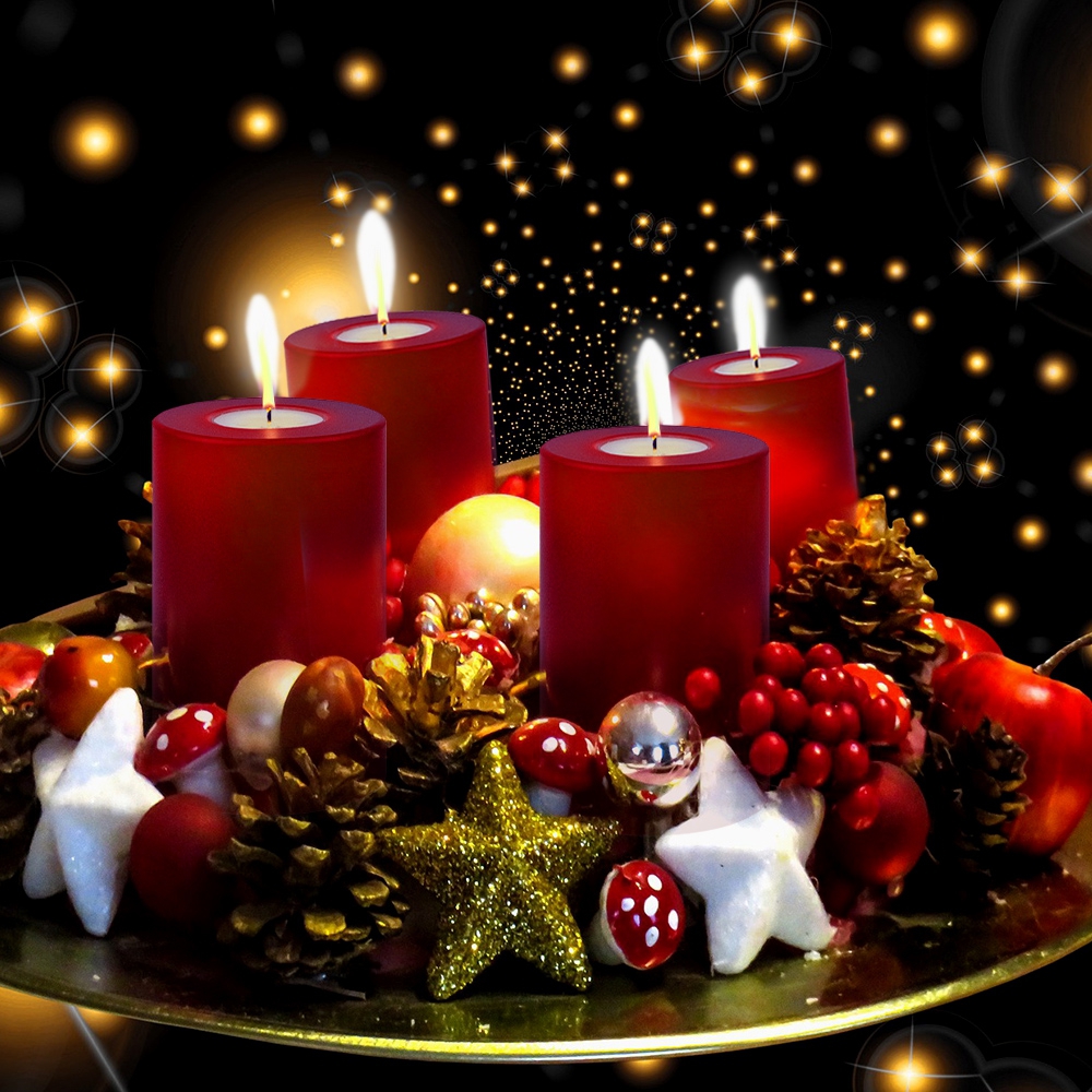 Qult Farluce Trend - Teelichthalter in Kerzenform - Christmas Collection - Set Ho Ho Ho + Merry Christmas