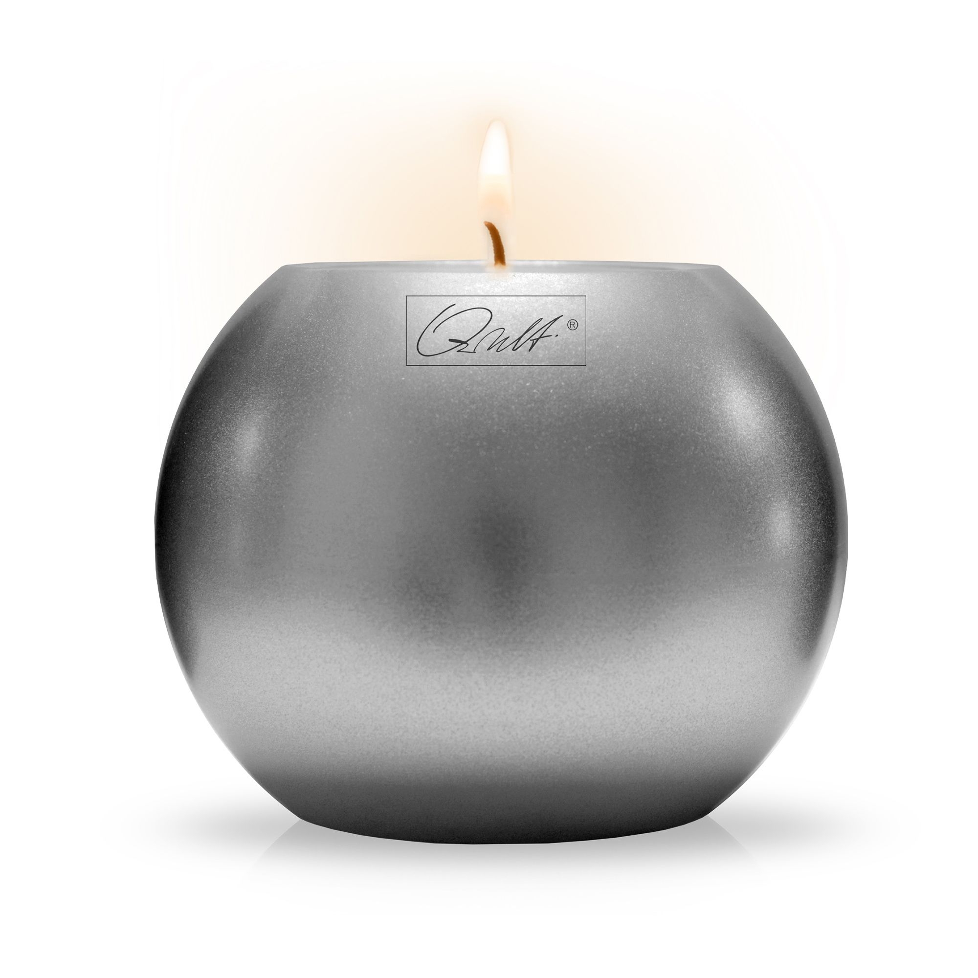 Qult Farluce Moon Metallic - Teelichthalter in Kerzenform Ø 10 cm - Silver