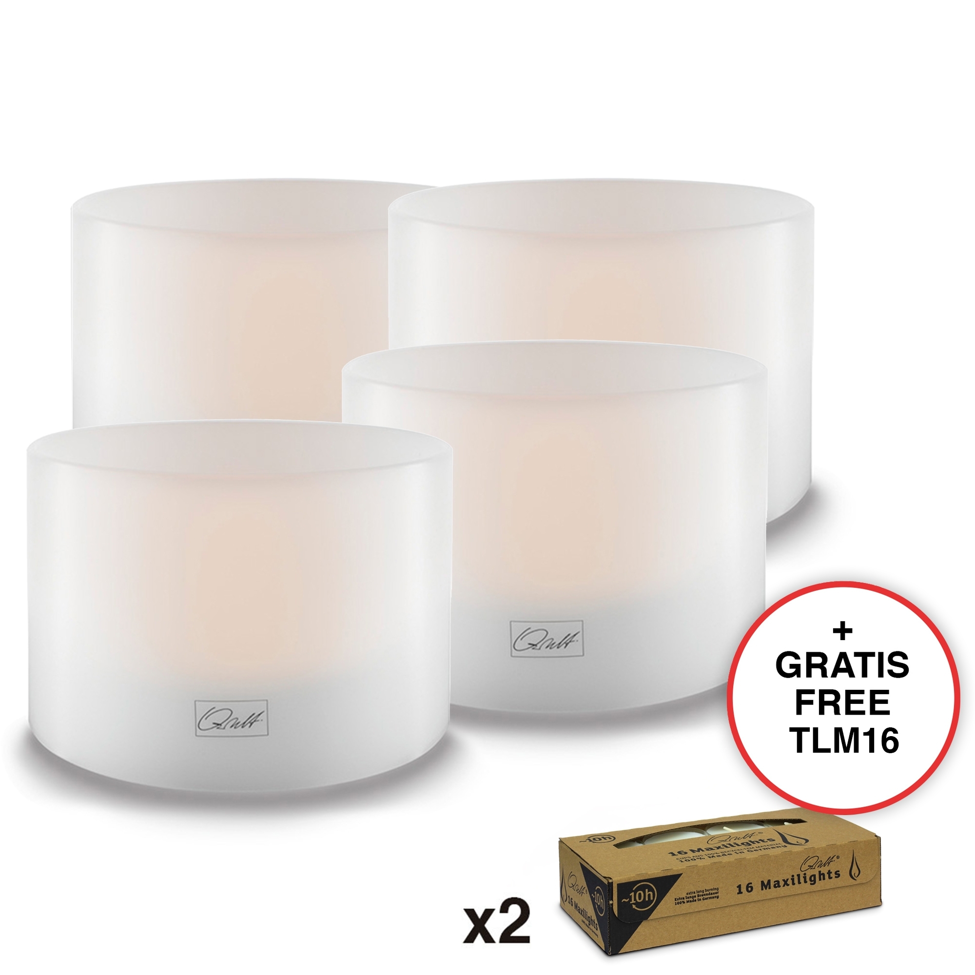 Qult Farluce Inside - Teelichthalter in Kerzenform weiß - Ø 12 cm H 10 cm - 4er Set Qult Farluce Inside - Teelichthalter in Kerzenform weiß - Ø 12 cm H 10 cm - 4er Set