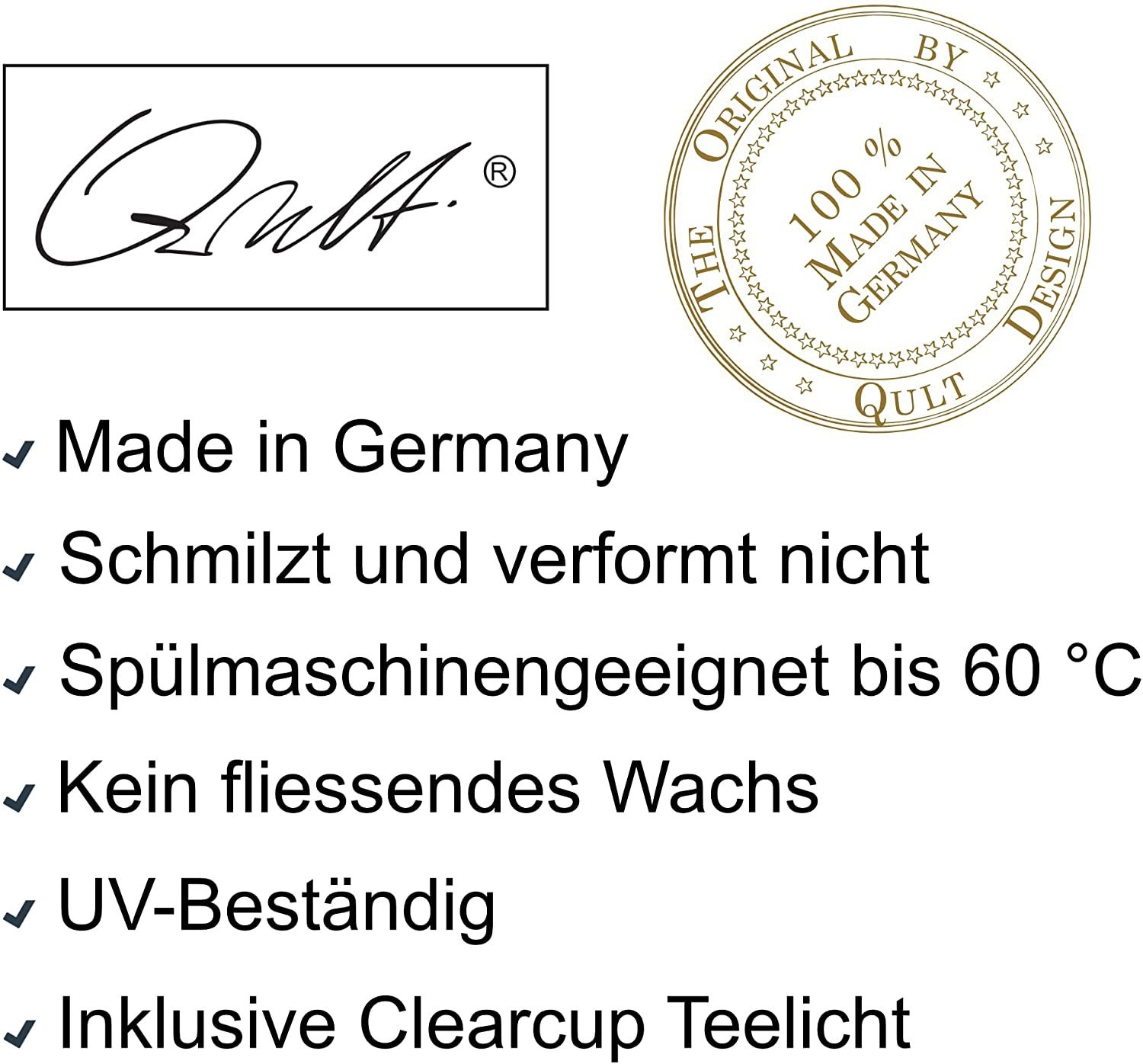 Qult Farluce Classic - Teelichthalter in Kerzenform - Ø 10 cm / H 21 cm