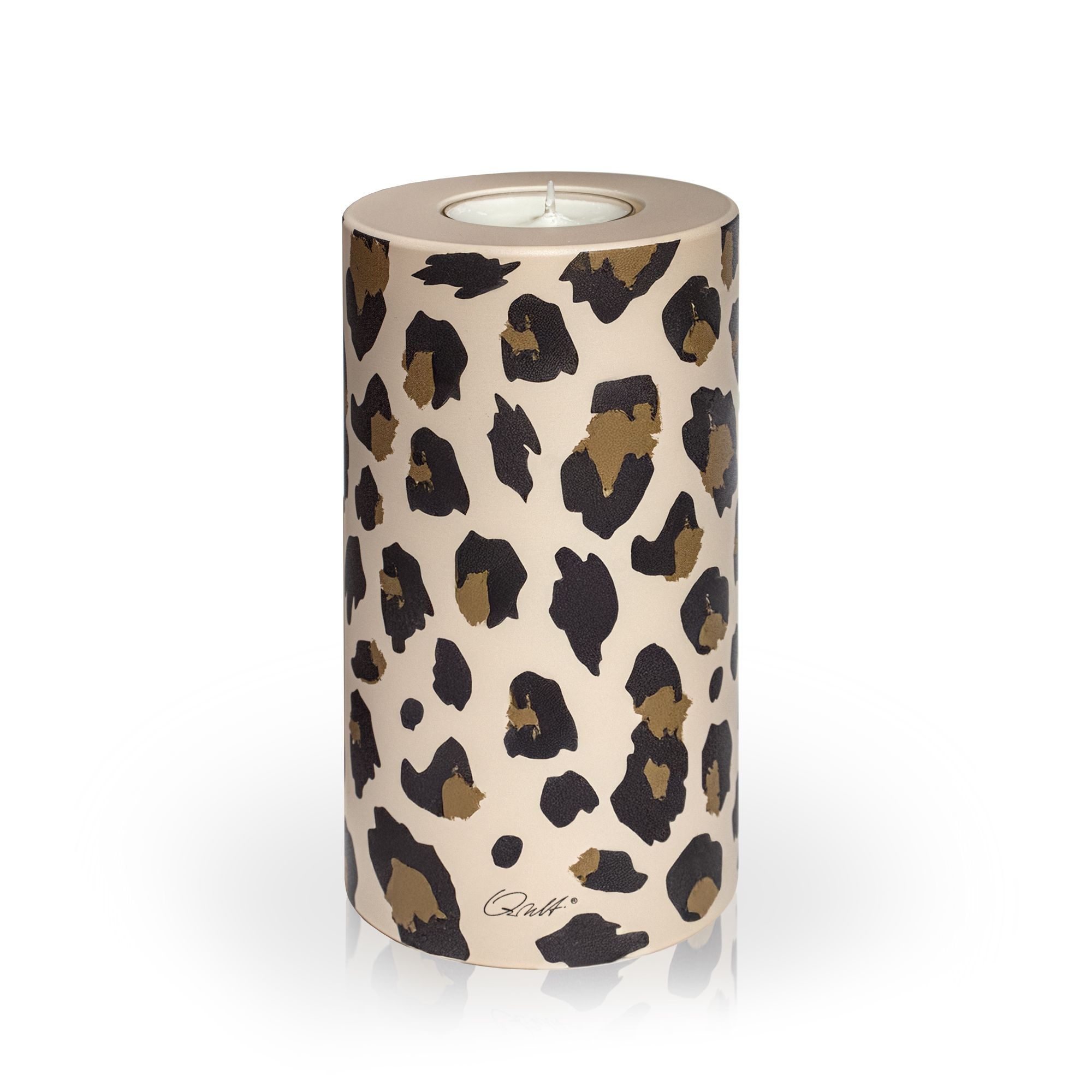 Qult Farluce Trend - Teelichthalter in Kerzenform LEO Ø 8 cm x H 15 cm