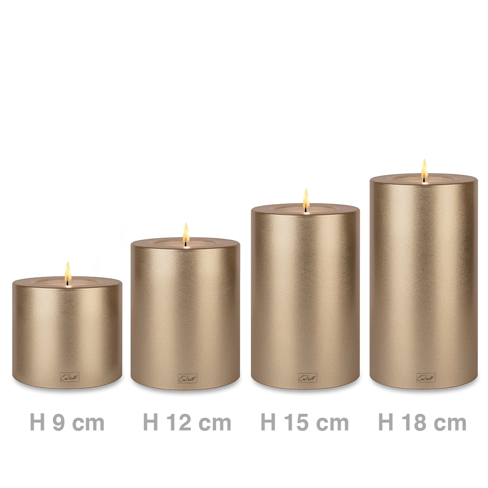 Qult Farluce Trend - Teelichthalter in Kerzenform- Cremegold