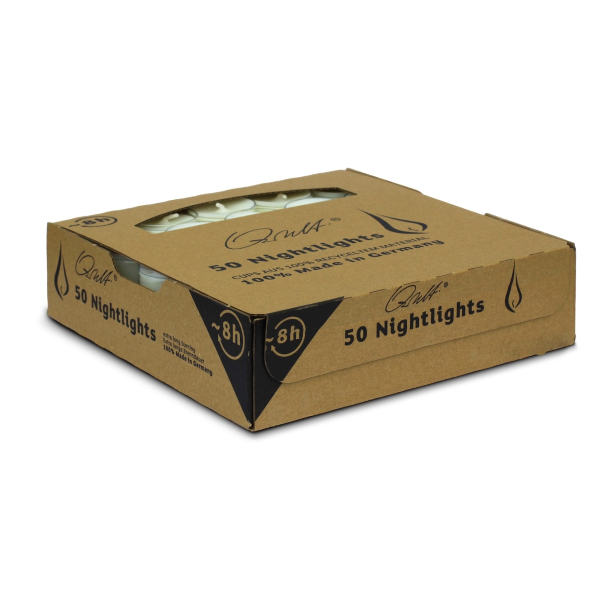 Qult Farluce Trend - Teelichthalter in Kerzenform - Steingrau - Ø 8 cm H 9 cm - 4er Set