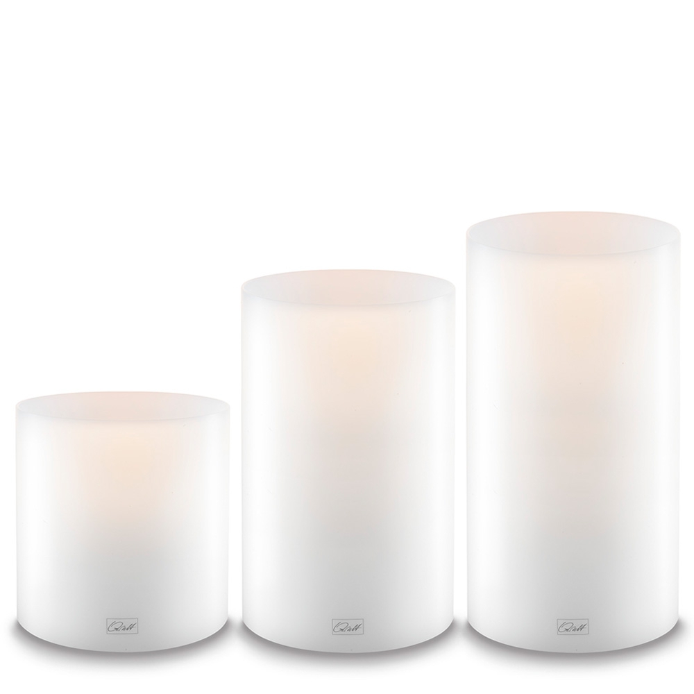 Qult Farluce Inside - Teelichthalter in Kerzenform weiß - Ø 12 cm H 10 cm - 4er Set