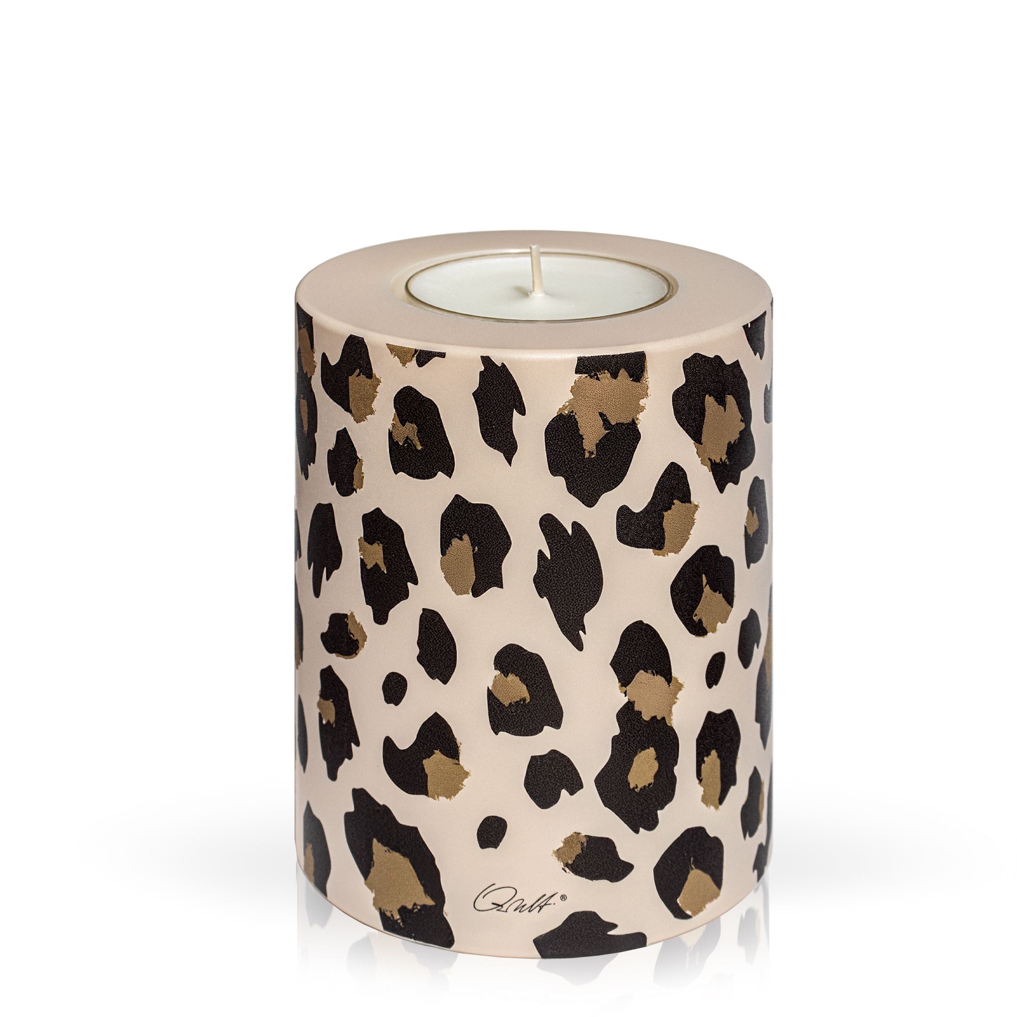 Qult Farluce Trend - Teelichthalter in Kerzenform LEO Ø 10 cm x H 12 cm