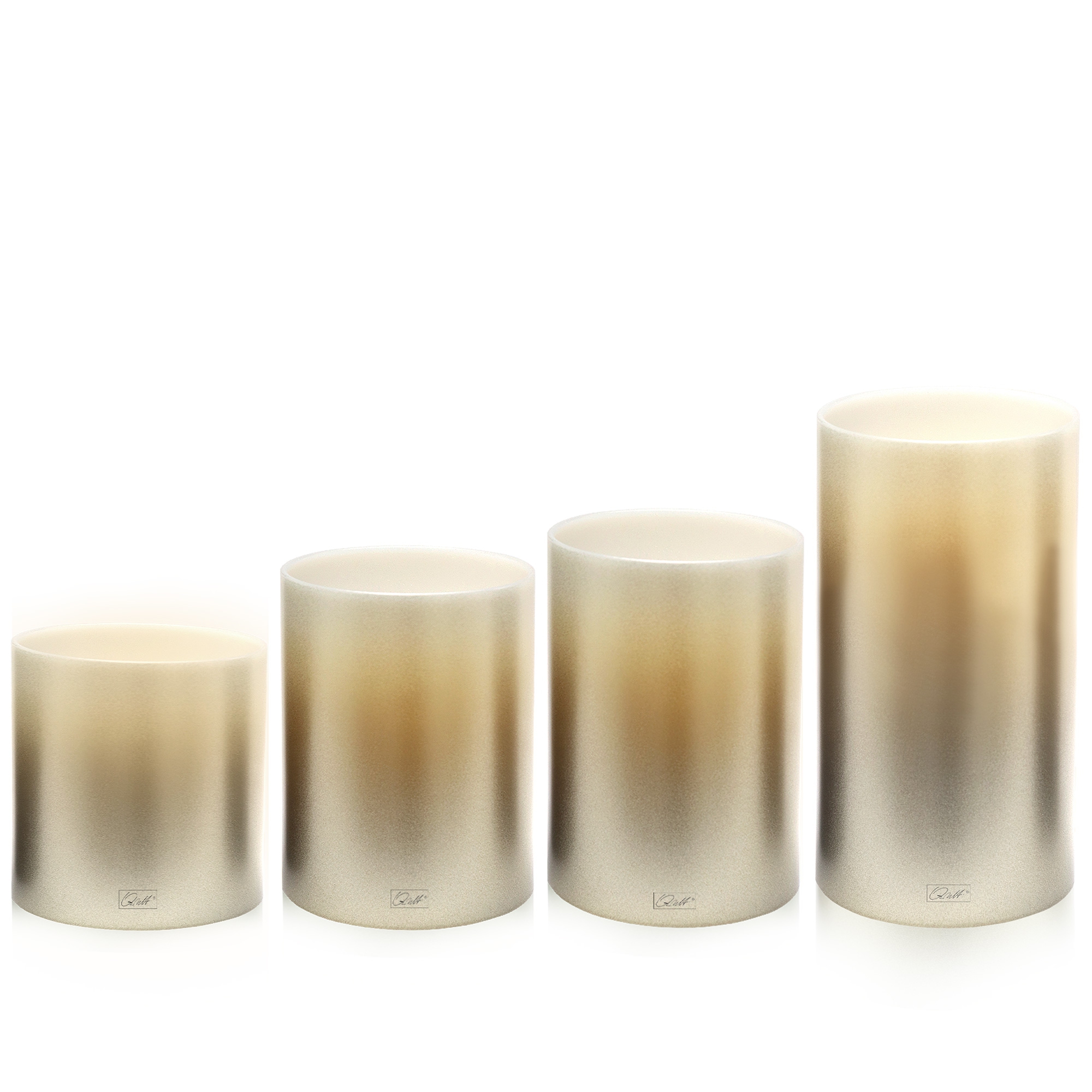 Qult Farluce Inside - Teelichthalter in Kerzenform Ø 8 cm -Creme Gold