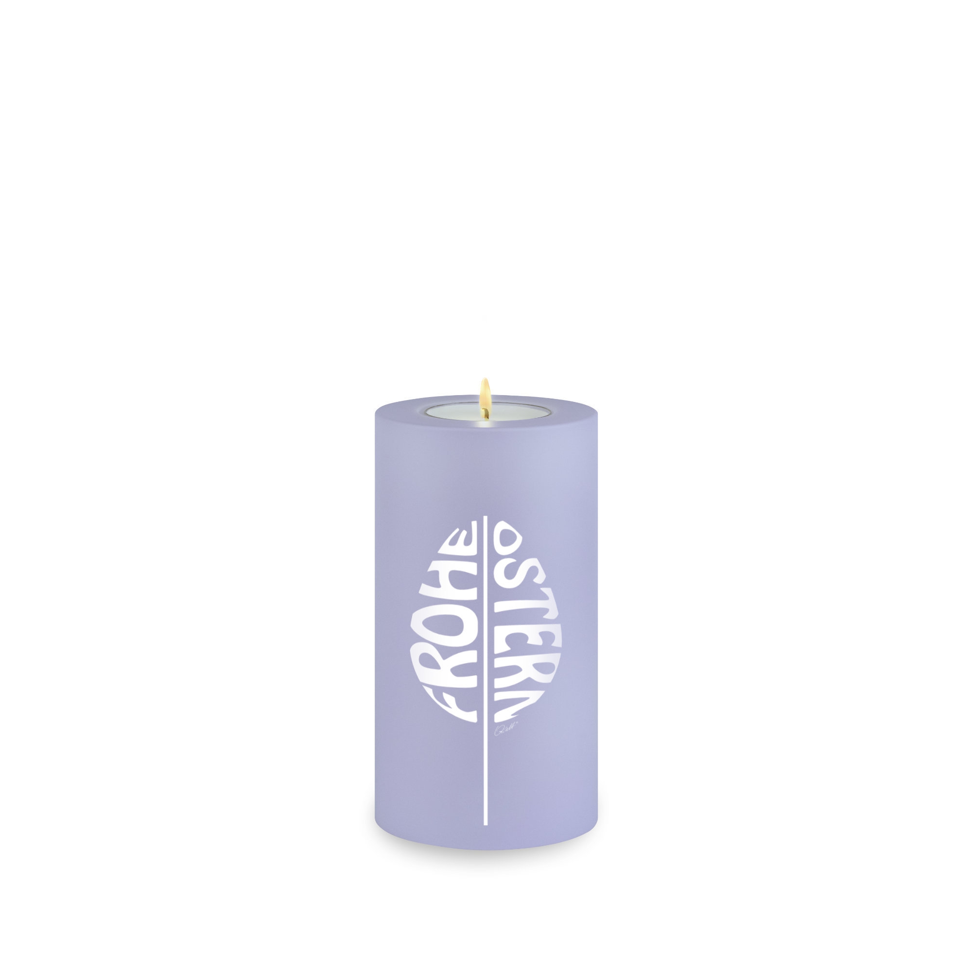 Qult Farluce Trend - Teelichthalter in Kerzenform - Lavender "Frohe Ostern"