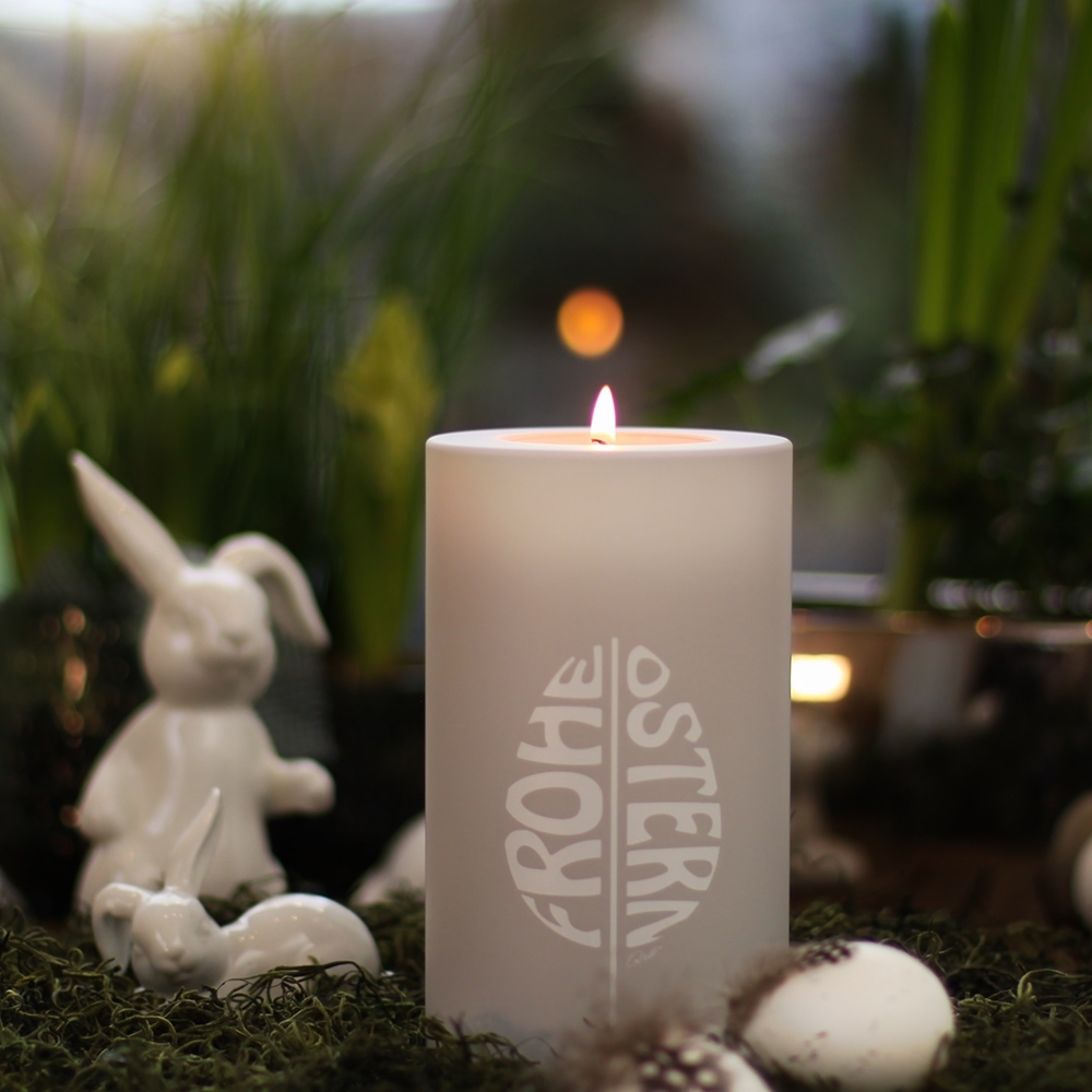 Qult Farluce Trend - Teelichthalter in Kerzenform - Cloud Grey