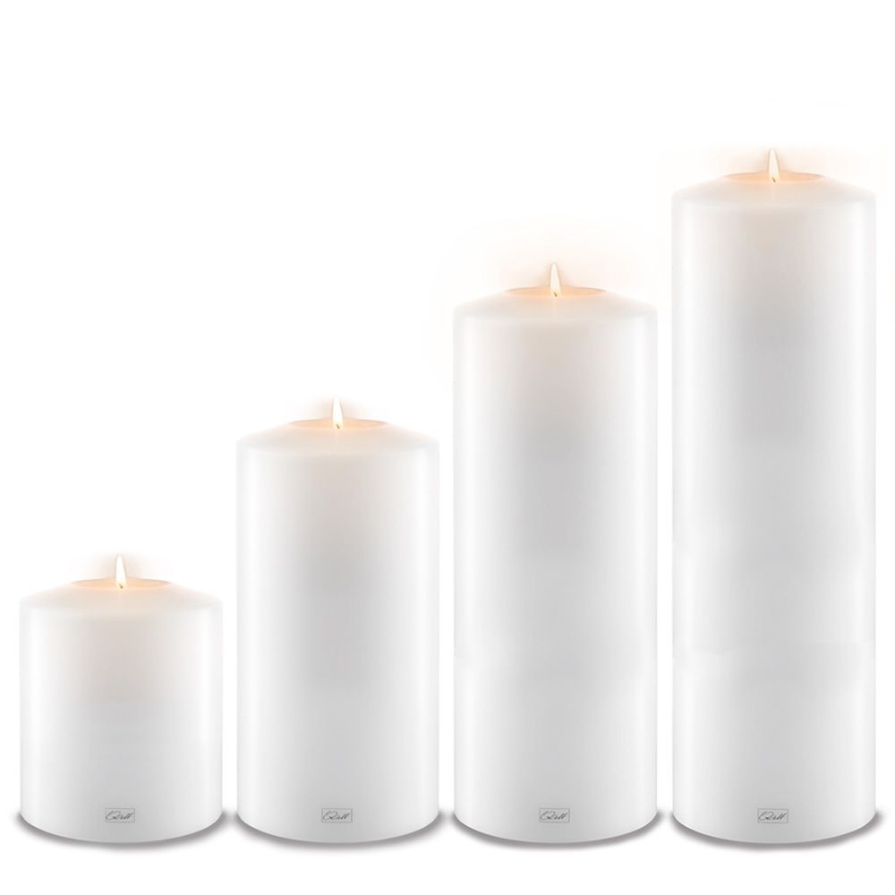 Qult Farluce Classic - Teelichthalter in Kerzenform Ø 12 cm H 15/20/25/35 cm - 4er Set